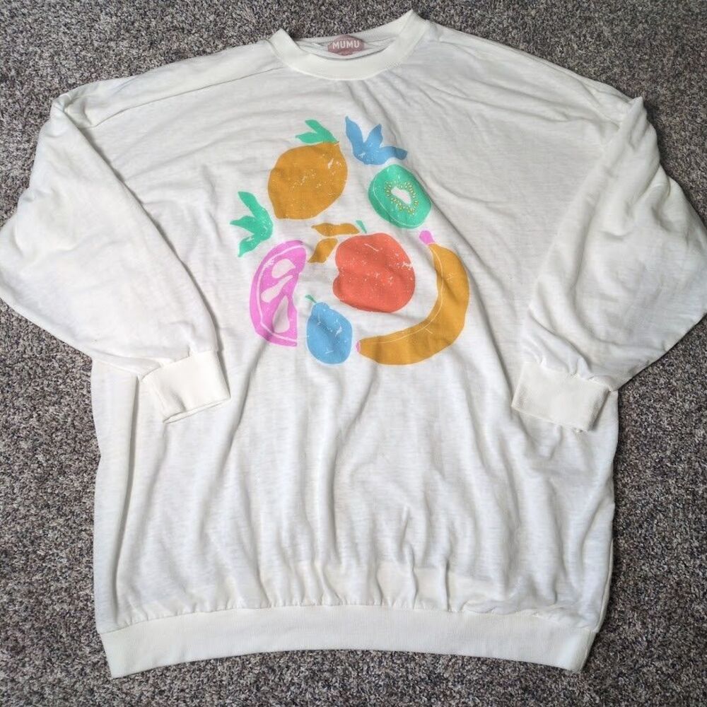 Show Me Your MuMu James Fruit Graphic Sweatshirt Size XL Women's Pullover Citrus